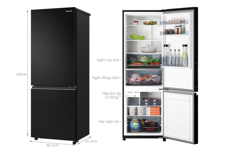 Tổng quan về tủ Lạnh Panasonic Inverter 300 Lít NR-BV331BPKV 2 cánh