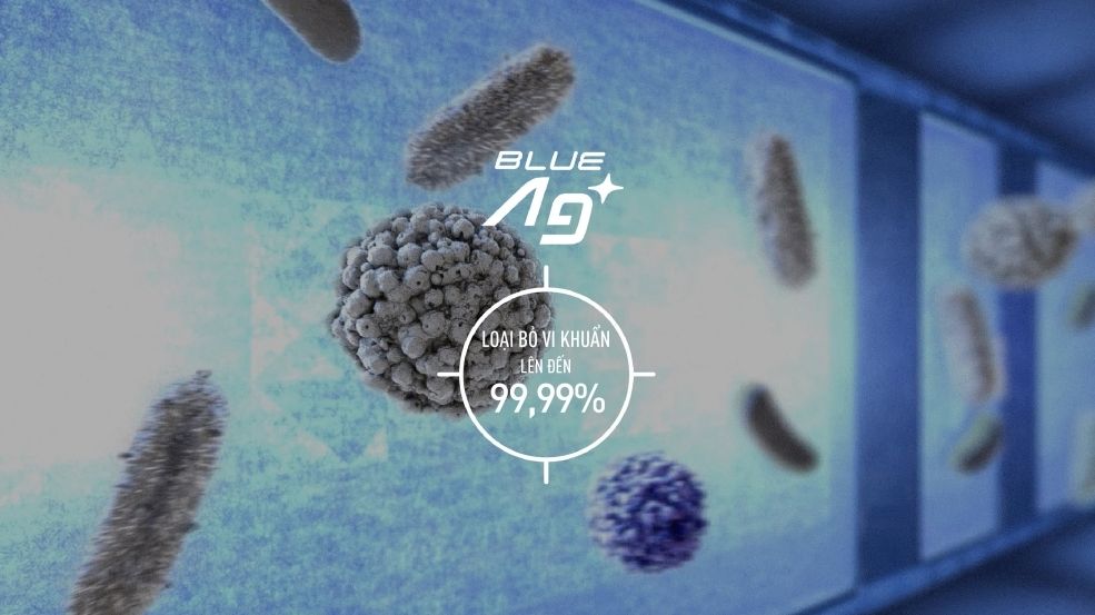 Công nghệ Blue Ag có khả năng loại bỏ đến 99,99% các loại vi khuẩn