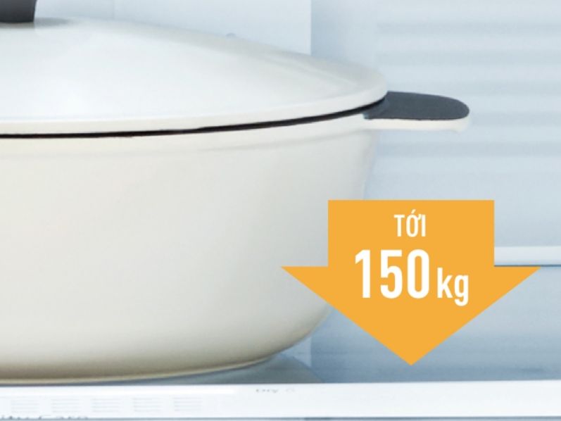 Khay ngăn sử dụng kính cường lực có khả năng chịu tải trọng lên đến 150kg