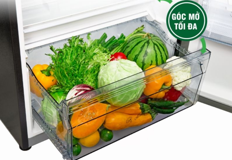 Tủ lạnh Panasonic NR-TV341BPKV 306 lít inverter 8 Ngăn rau củ quả Wide Fresh Case có thiết kế cải tiến có thể mở tối đa chứa được 30 lít thực phẩm
