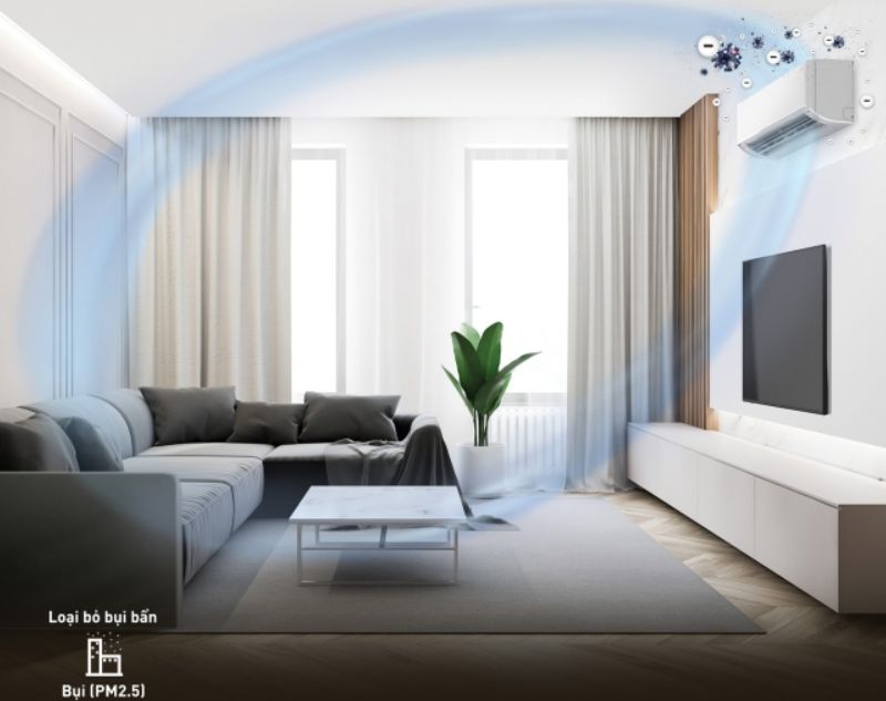 Nanoe G trang bị trên chiếc điều hòa này có khả năng loại bỏ đến 99%