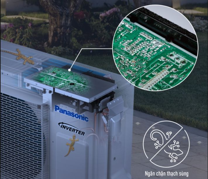 Âm trần Panasonic S-2430PU3HA/U-24PRH1H5 24000BTU 1 chiều inverter 9 Dàn nóng U-24PRH1H5 có khả năng ngăn chặn thiết bị ngưng hoạt động do đoản mạch