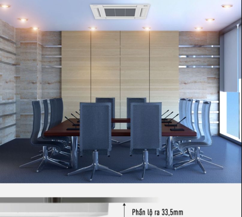 Thiết kế phẳng được nằm ngang với 4 hướng thổi