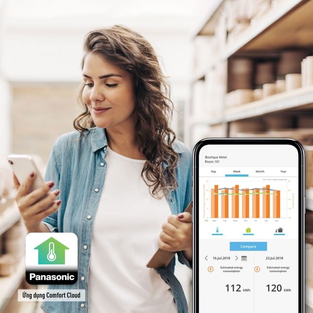 Ứng dụng Panasonic Comfort Cloud cho phép người dùng điều khiển thiết bị một cách thuận tiện