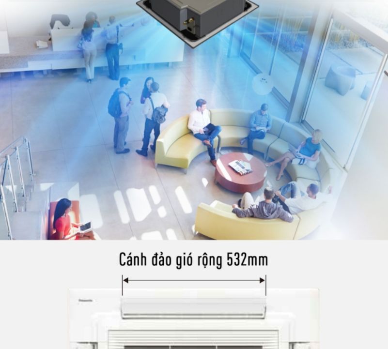 Cánh đảo gió của Panasonic S-36PU1H5B/U-36PN1H8 phân bổ rộng rãi tới mọi nơi bên trong phòng