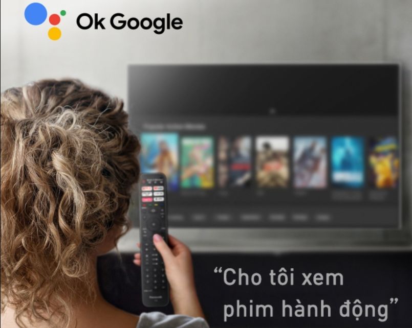 Android tivi LED 4K Panasonic TH-43LX800V 43 inch 10 Dễ dàng tìm kiếm và xem nội dung mình yêu thích ở trên thiết bị chỉ bằng một câu lệnh “Ok Google”