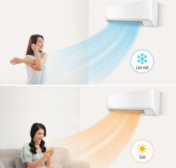 Dòng điều hòa 2 chiều sẽ giúp không khí thoải mái quanh năm cho người dùng