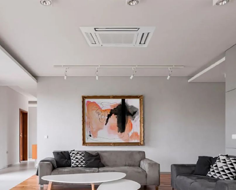 Dàn lạnh điều hòa CS-MZ50WB4H8A lắp đặt âm trần chỉ lộ mặt nạ trắng tinh tế