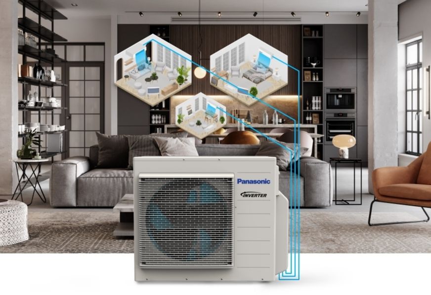 Dàn nóng Multi Panasonic CU-3S28SBH 25600BTU inverter 1 chiều 3 Panasonic CU-3S28SBH có thể kết nối đến 3 dàn lạnh khác nhau