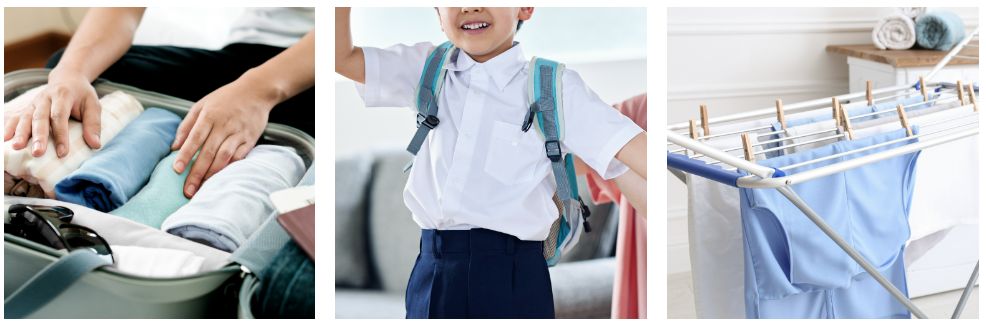 Tính năng sấy khô giúp quần áo được làm khô nhanh chóng mà không phải phơi lâu ngoài trời 