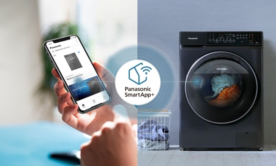 Máy giặt sấy Panasonic NA-V10FR1BVT inverter 10kg màu đen 10 Chiếc máy giặt sấy NA-V10FR1BVT đã được tích hợp wifi và điều khiển thông minh qua ứng dụng