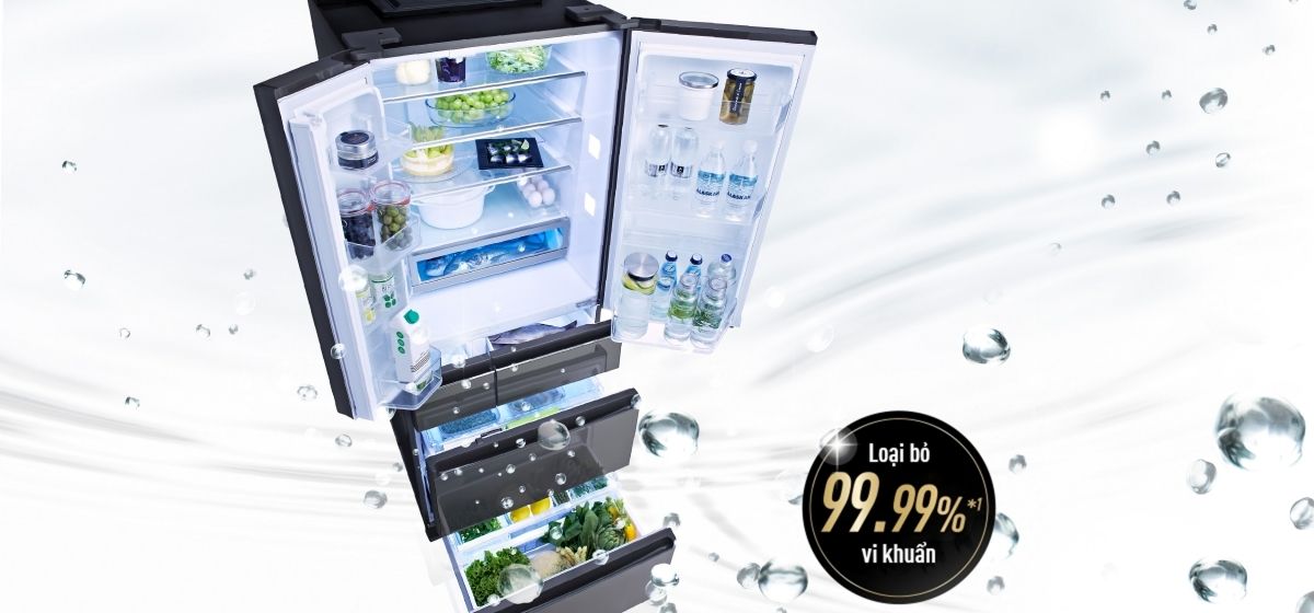 Tủ lạnh Multi Door Panasonic NR-F503GT-X2 491 lít inverter 5 Công nghệ nanoe™ X khử mùi, diệt khuẩn hiệu quả lên đến 99,99%