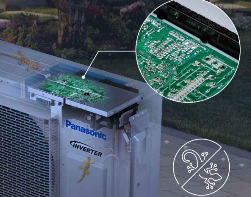 Điều hòa nối ống gió Panasonic S-1821PF3H/U-21PRH1H5 1 chiều inverter 21000BTU 11 Các khe hở của dàn nóng đã được loại bỏ, hạn chế việc thạch sùng xâm nhập vào PCB