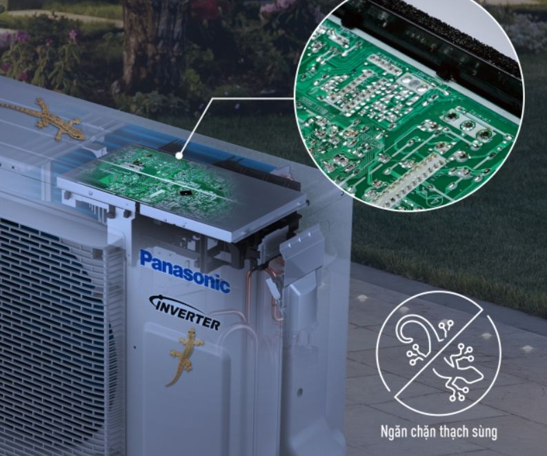 Các khe hở của dàn nóng đã được loại bỏ, hạn chế tình trạng bị chập điện do thạch sùng chui vào