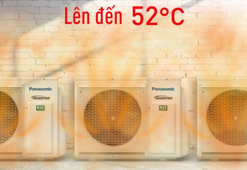 Điều hòa nối ống gió Panasonic S-3448PF3H/U-34PRH1H5 1 chiều inverter 34000BTU 10 Dàn nóng của model này có khả năng hoạt động ổn định trong thời tiết siêu nóng lên đến 52 độ C
