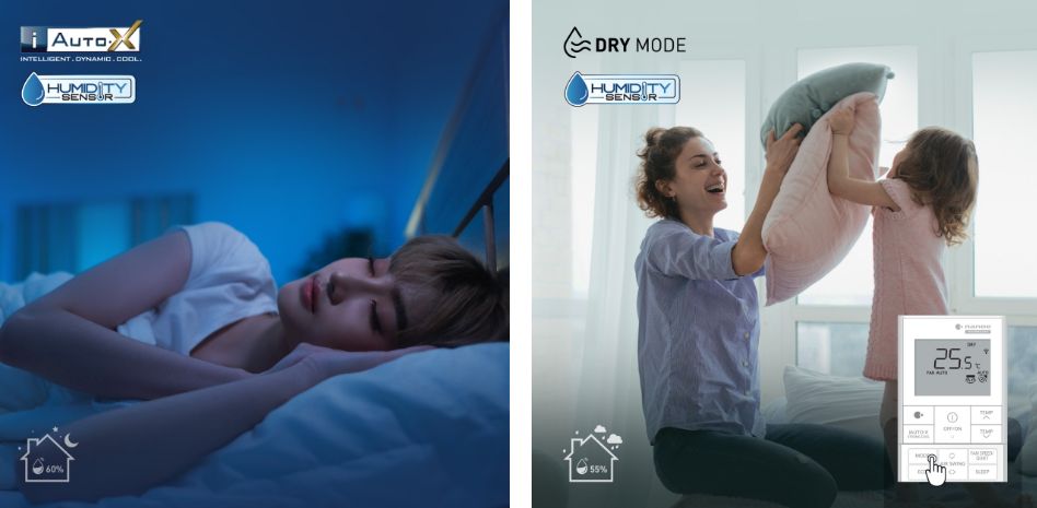 Chế độ iAUTO X sẽ tự động cảm biến độ ẩm trong phòng
