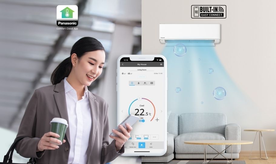 Ứng dụng Panasonic Comfort Cloud hỗ trợ bạn kết nối từ điện thoại qua máy lạnh chỉ cần có Wifi