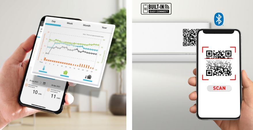 Khi sử dụng ứng dụng này bạn chỉ cần quét mã QR trên điều hòa là đã có thể kết nối dễ dàng