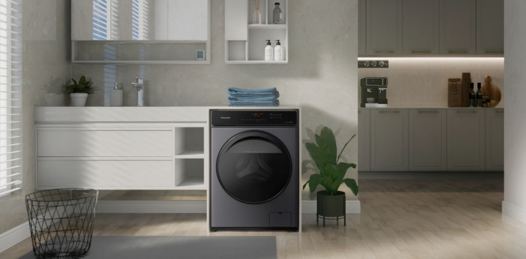 Máy giặt Panasonic NA-V10FA1LVT Inverter 10 kg 3 Máy giặt Panasonic NA-V10FA1LVT sở hữu thiết kế thẩm mỹ, đẹp mắt với tone màu hiện đại