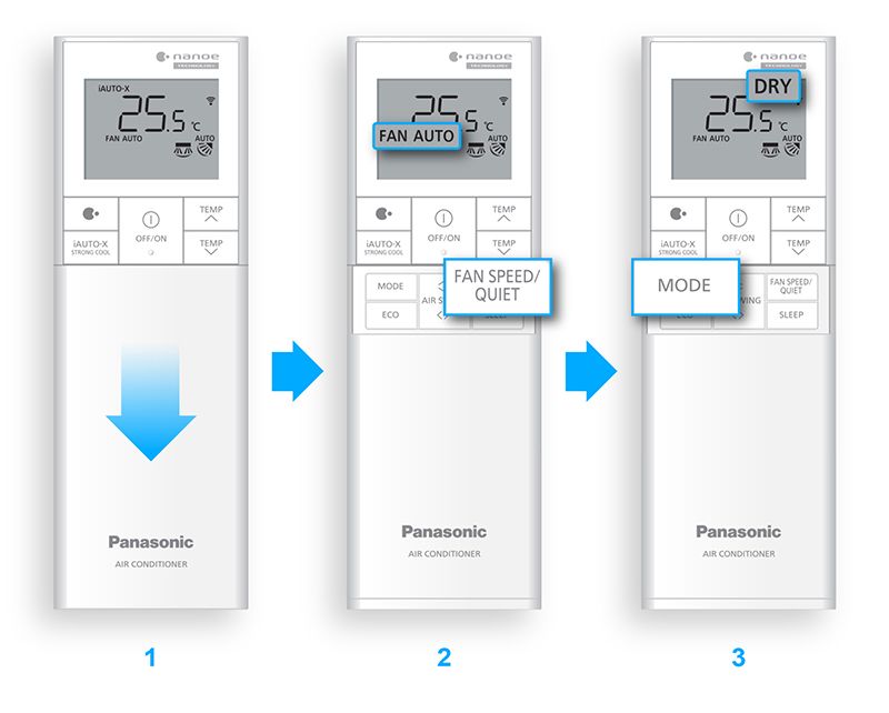 Sử dụng Remote để cài đặt chế độ DRY