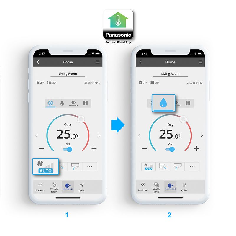 Cài đặt trên ứng dụng Panasonic Comfort Cloud