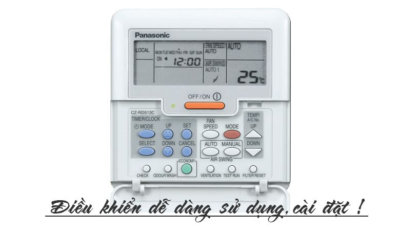 Kiểm tra mã lỗi Panasonic bằng điều khiển gắn tường