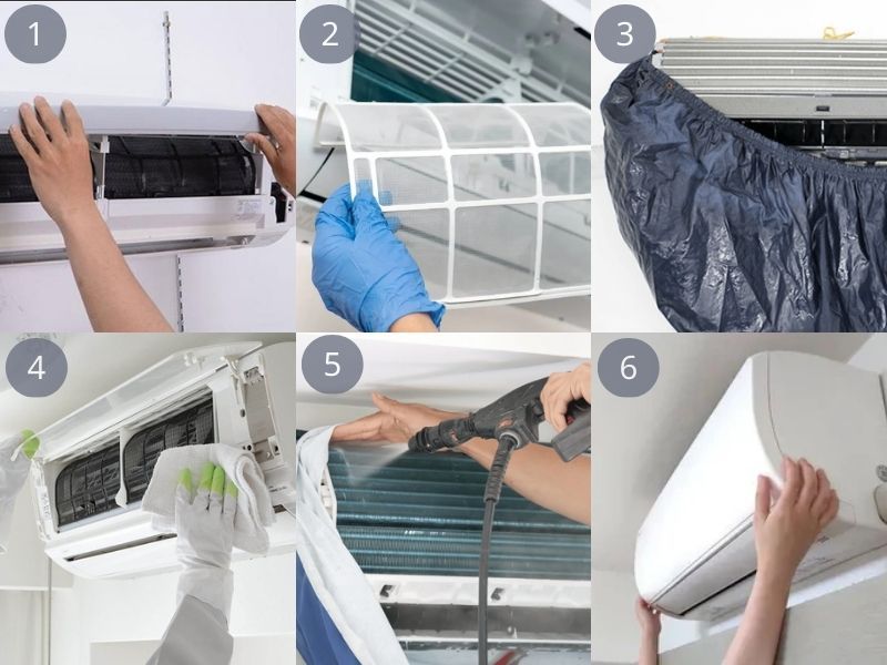Hướng dẫn cách vệ sinh điều hòa Panasonic tại nhà đơn giản 5 Quy trình vệ sinh dàn lạnh điều hòa Panasonic