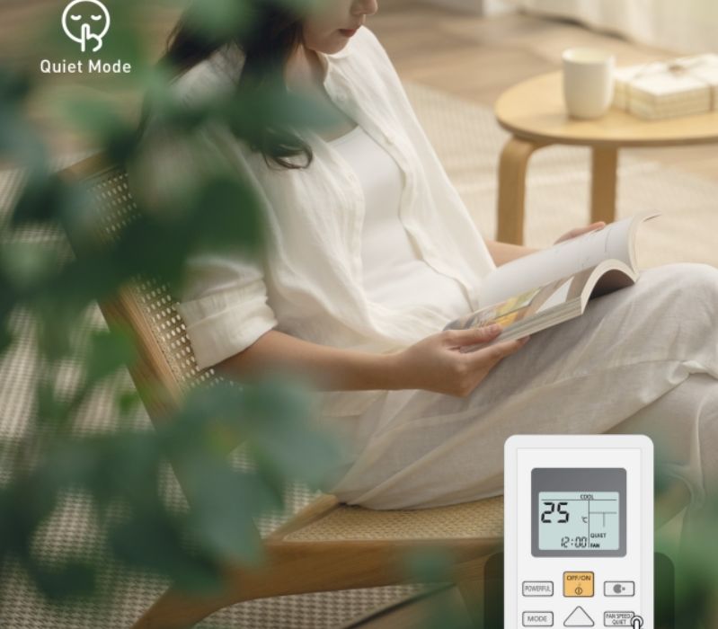 QUIET là chế độ sẽ giúp không gian yên tĩnh hơn, tiếng ồn lớn sẽ được loại bỏ