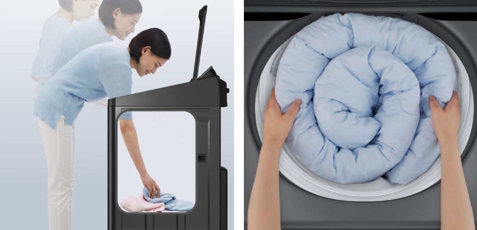 Máy giặt thiết kế cửa lồng lớn hơn