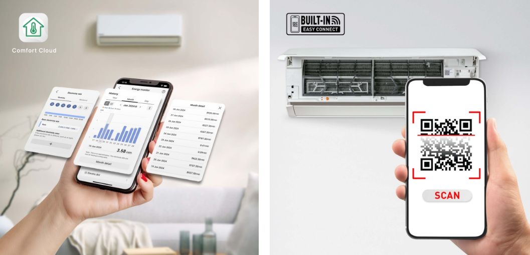 Điều hòa Panasonic XZ9BKH-8 9000BTU Inverter 2 chiều 13 Ứng dụng này còn có thể giám sát mức tiêu thụ điện năng hiệu quả