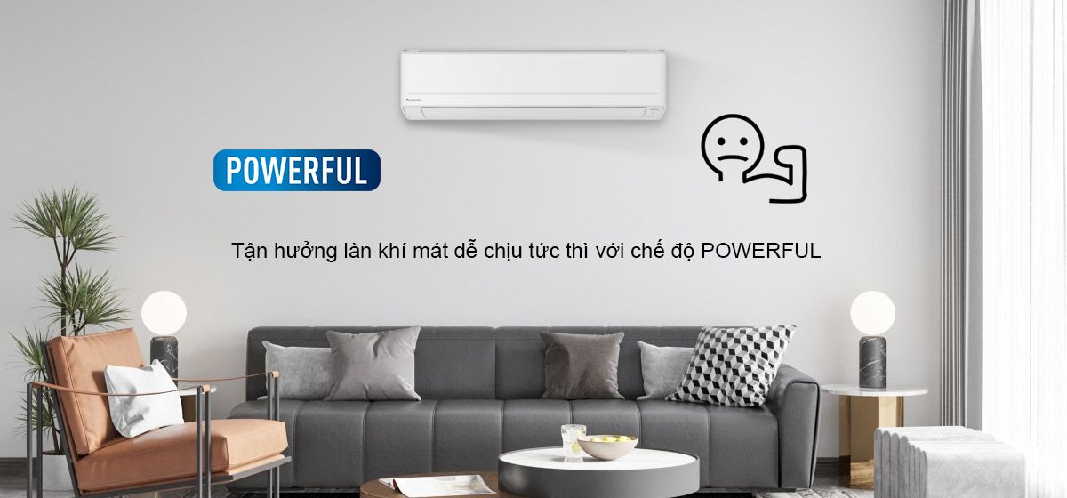 Tại sao nên mua điều hòa Panasonic? Ưu điểm nổi bật 5 Powerful là chức năng có thể làm lạnh nhanh chóng