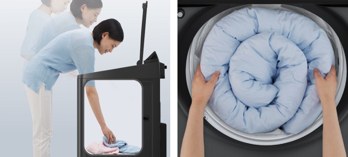 Cửa lồng giặt cũng đã được mở rộng với kích thước lớn hơn