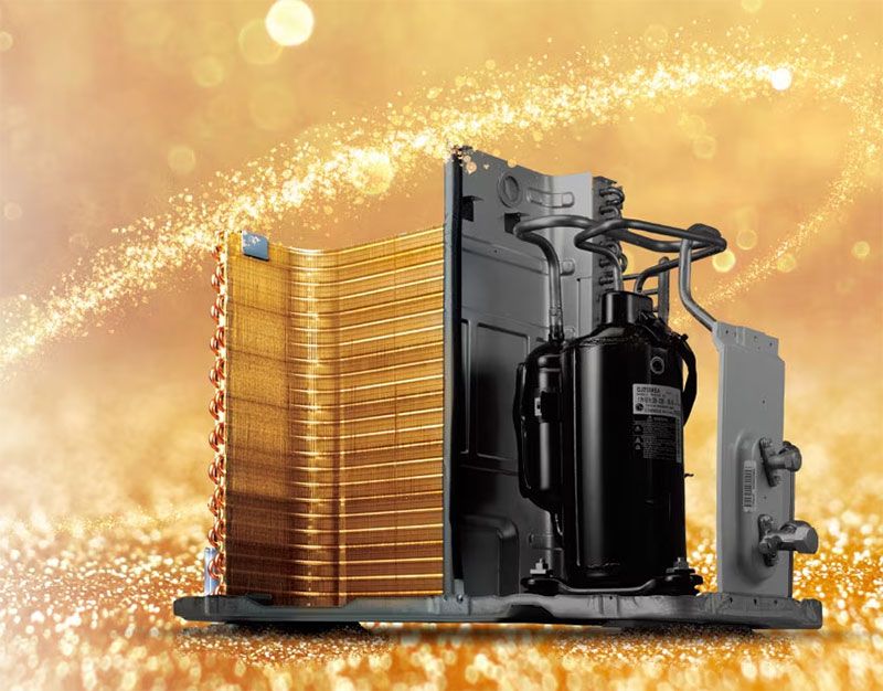 Dàn tản nhiệt được mạ vàng, chống ăn mòn hiệu quả bởi các tác nhân bên ngoài môi trường 