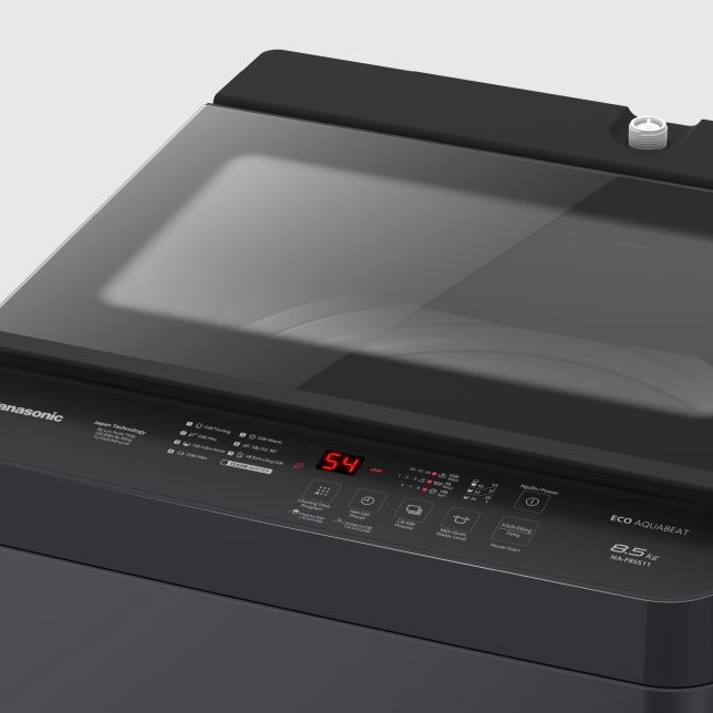 Máy giặt Panasonic NA-F85S11BRV 8,5 kg lồng đứng 4 Bảng điều khiển sắc nét với chú thích song ngữ Anh - Việt