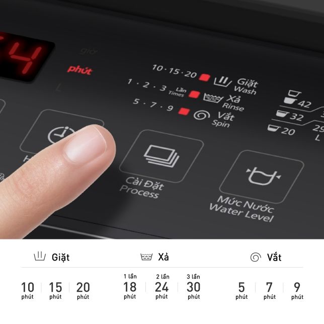 Máy giặt Panasonic NA-F85S11BRV 8,5 kg lồng đứng 7 Sở hữu tới 8 chương trình giặt đa dạng