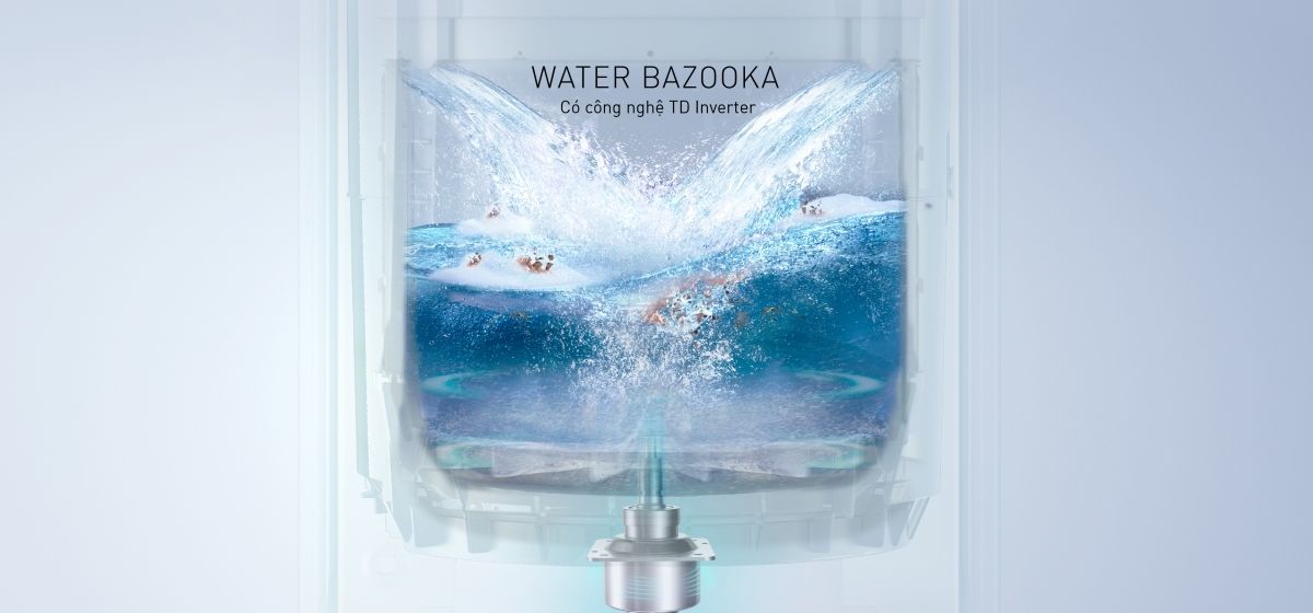 Công nghệ giặt Water Bazooka với xoáy nước siêu mạnh