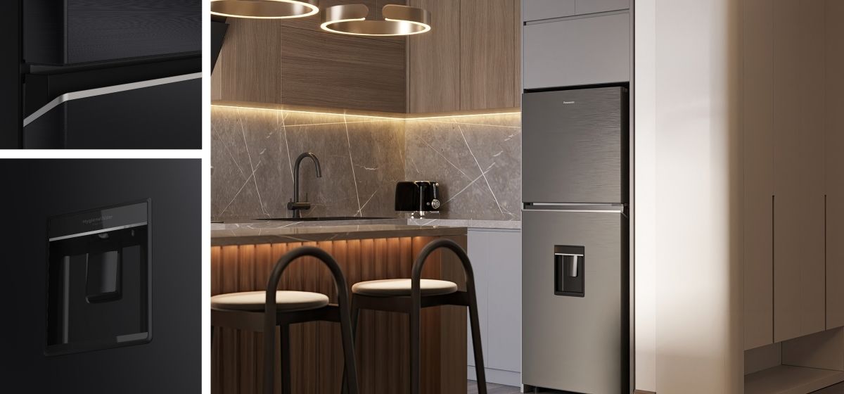 Tủ lạnh Panasonic NR-TV301GVKV inverter 265 lít 3 Mặt cửa được thiết kế phẳng với tay nắm âm tủ gọn gàng