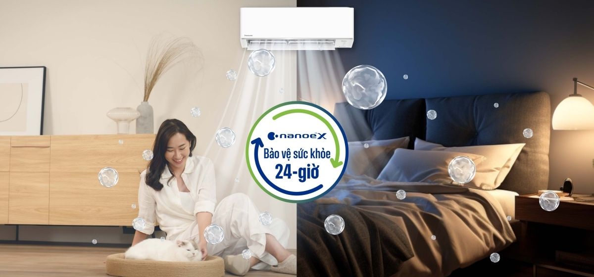 Điều hòa Panasonic RU24CKH-8D 1 chiều inverter 24000BTU 3 Công nghệ nanoe X và nanoe-G lọc sạch không khí hiệu quả