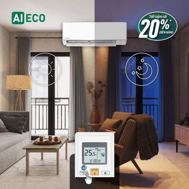 Điều hòa Panasonic RU9CKH-8D 1 chiều inverter 9000BTU 5 Chế độ ECO tiết kiệm điện